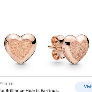 Pandora rose gold heart earrings